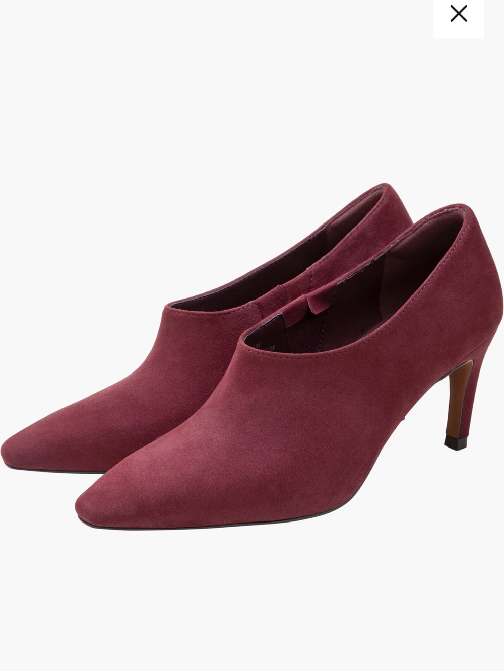 Linea Paolo Simone Burgundy Kid Suede Bootie Tapered Heel Pull On Style Size 9.5